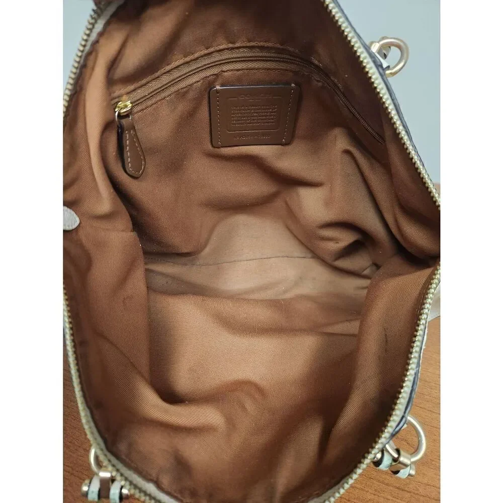 Coach A2054-79997(PF) pebbled leather prairie handbag in color chalk with should